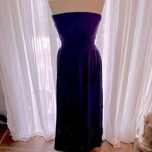 Dress Maxi Strapless Purple